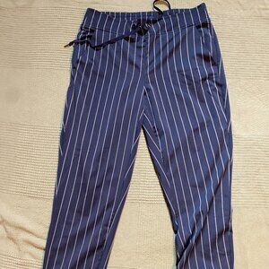 Athleta Midtown Ankle Pant Blue Stripe Size 10